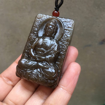 ທໍາມະຊາດ Xinjiang Hotan Jade, ້ໍາຕານແປ້ງ, Amitabha ພຣະພຸດທະເຈົ້າ, Sakyamuni, Guanyin