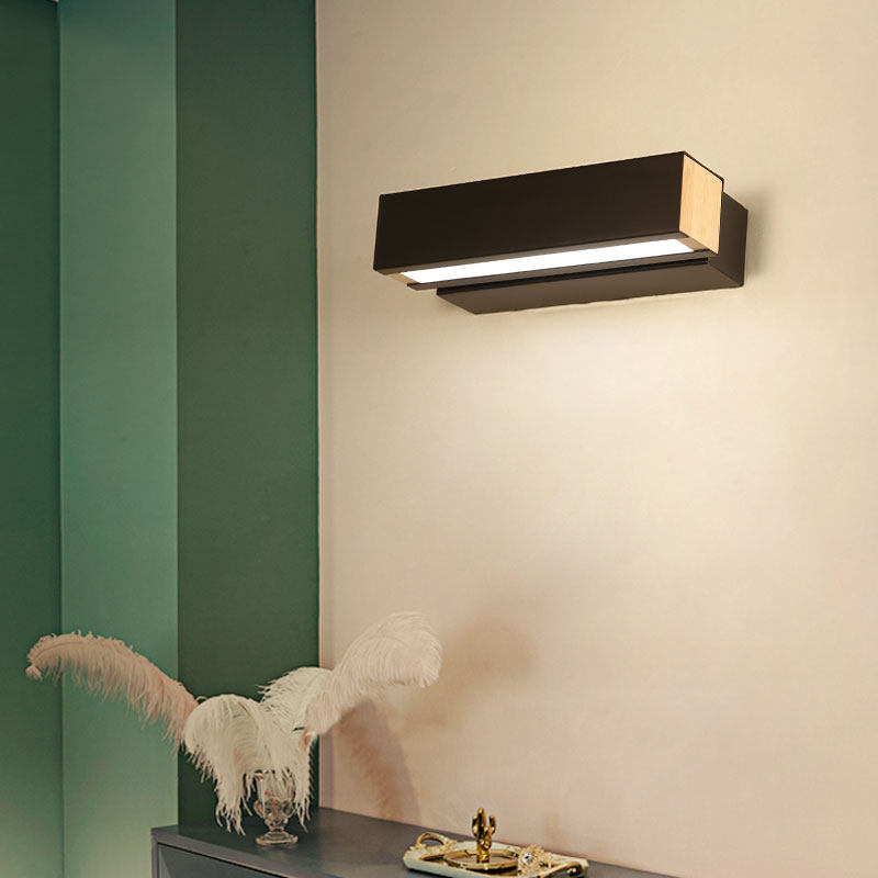 北欧床头led壁灯创意原木现代简约过道书房卧室壁灯