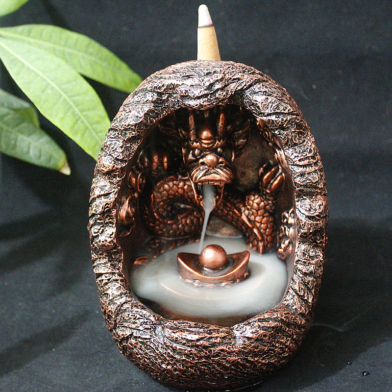 倒流烟香炉包邮 烟会倒流香薰炉沉香檀香倒流香道香熏用品仿铜