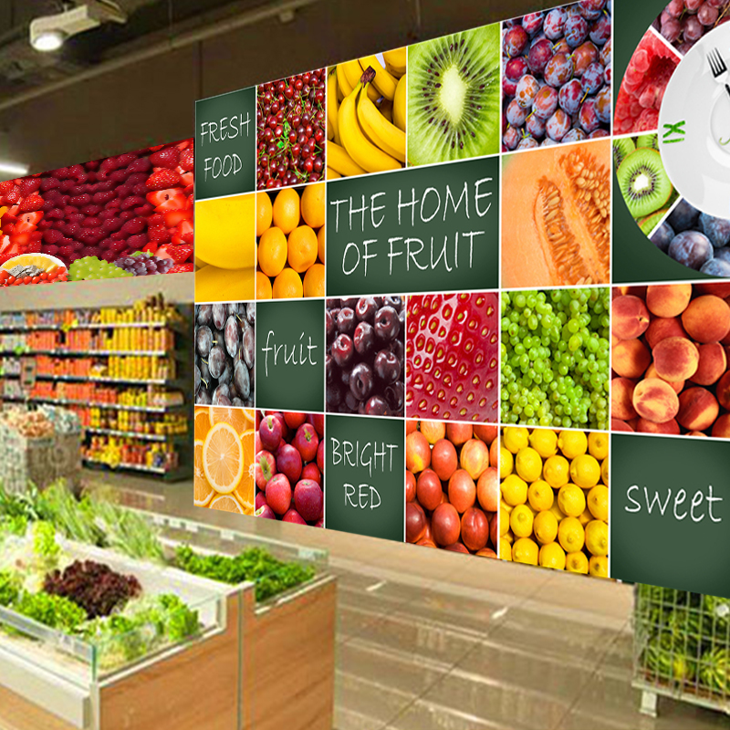 贴画水果果蔬菜店自粘贴纸超市奶茶茶店墙纸墙贴