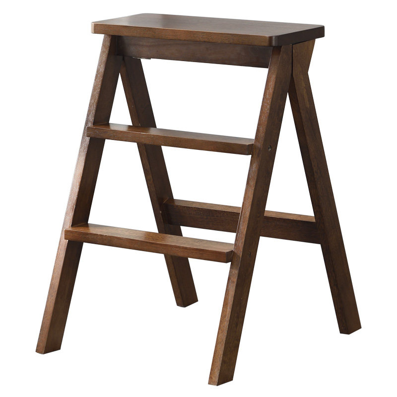 家逸实木可折叠梯凳家用省空间厨房高凳加厚耐用折叠凳