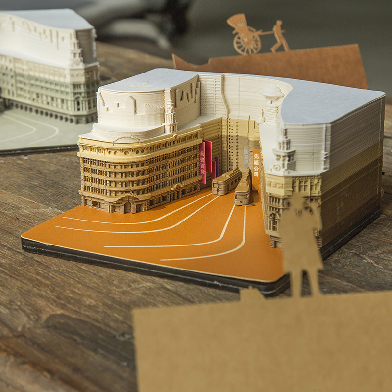 网红创意便签3d立体便利贴上上海南京路建筑便签本