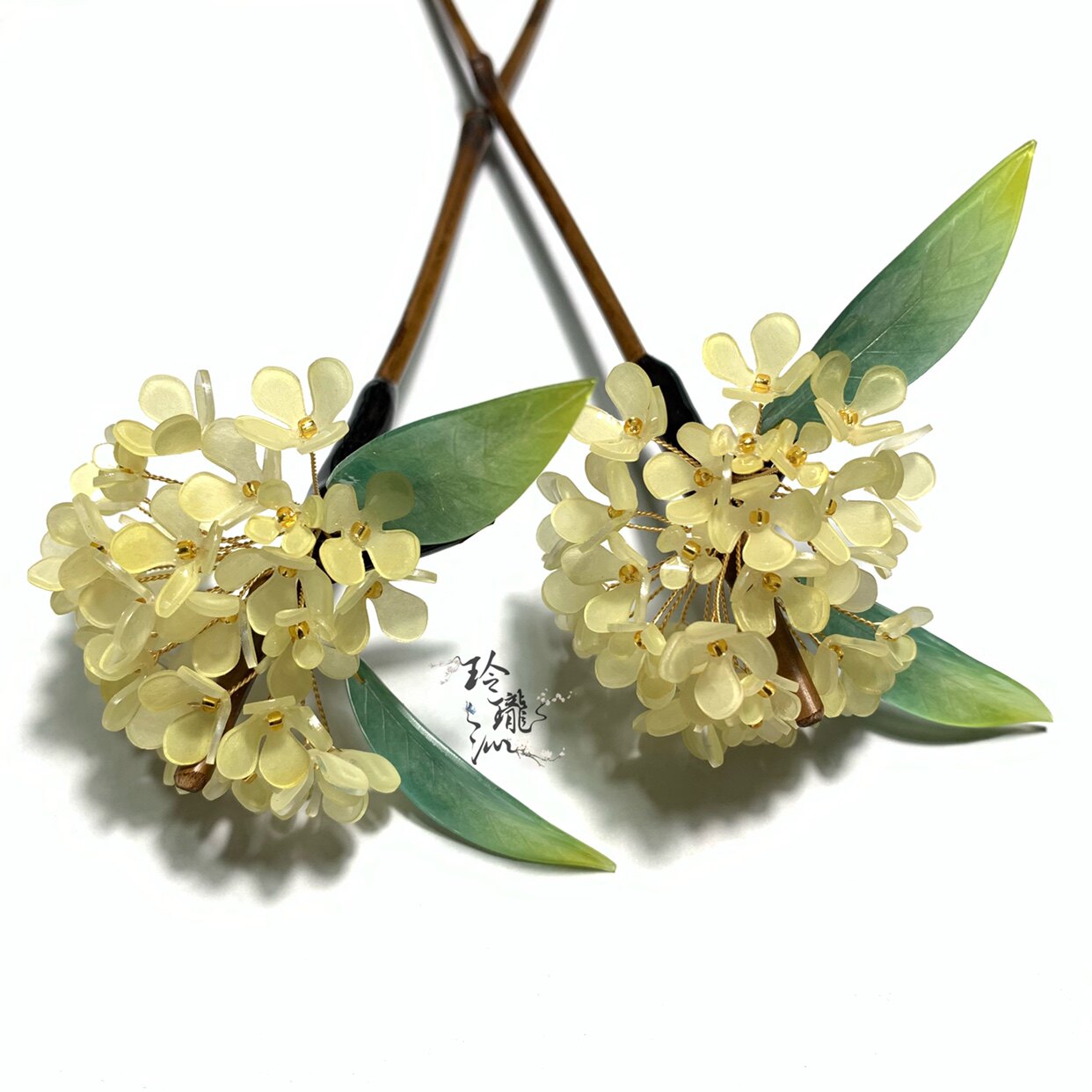 玲珑沁原原创手工热缩仿真桂花发簪古风汉服发饰