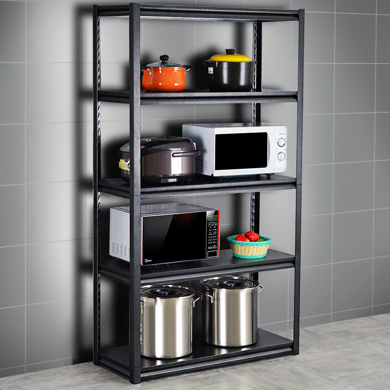 加厚橱柜厨房置物架落地式多层货架黑色碳钢收纳厨房置物架
