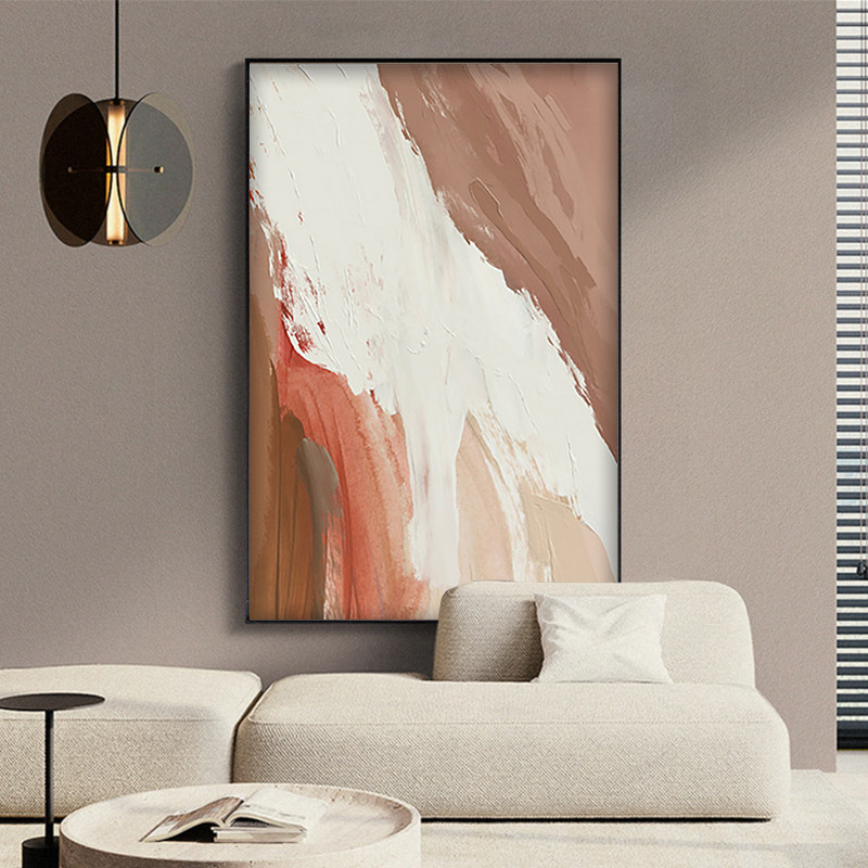手绘油画莫兰兰迪抽象装饰画客厅沙发壁画现代简约油画