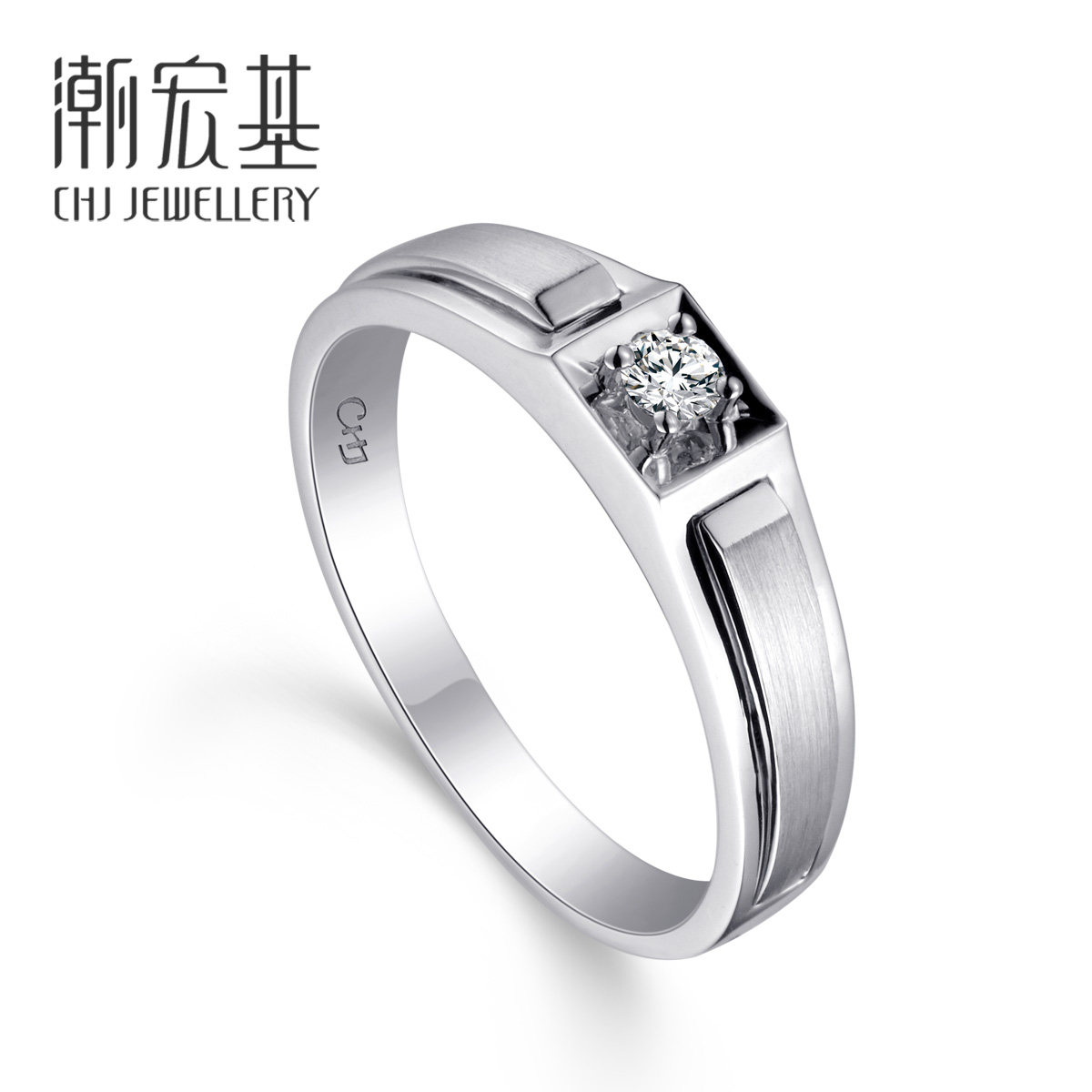 商场钻石女戒戒男同款金钻石18k丘比特珠宝潮宏基手饰