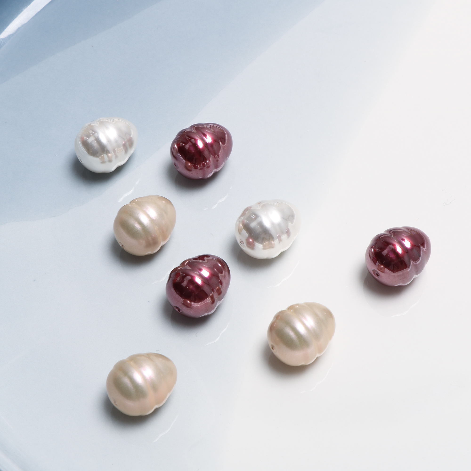 复古螺纹水滴螺旋珍珠串珠diy手工饰品耳环其他diy饰品配件