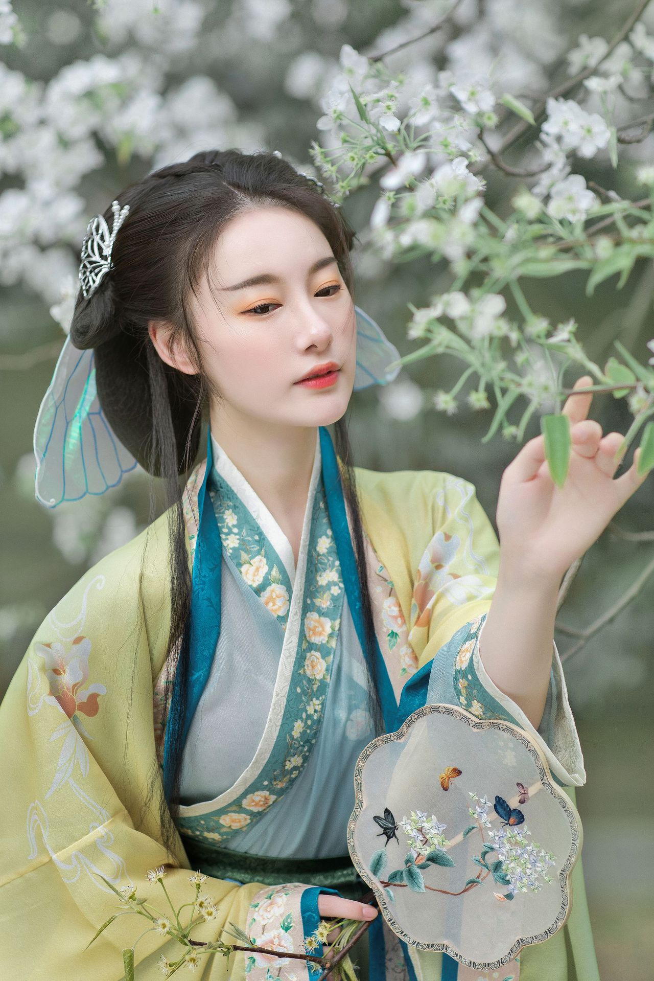 汉服女凤蝶古装宋制套装交领齐腰大袖少女春秋民族服装