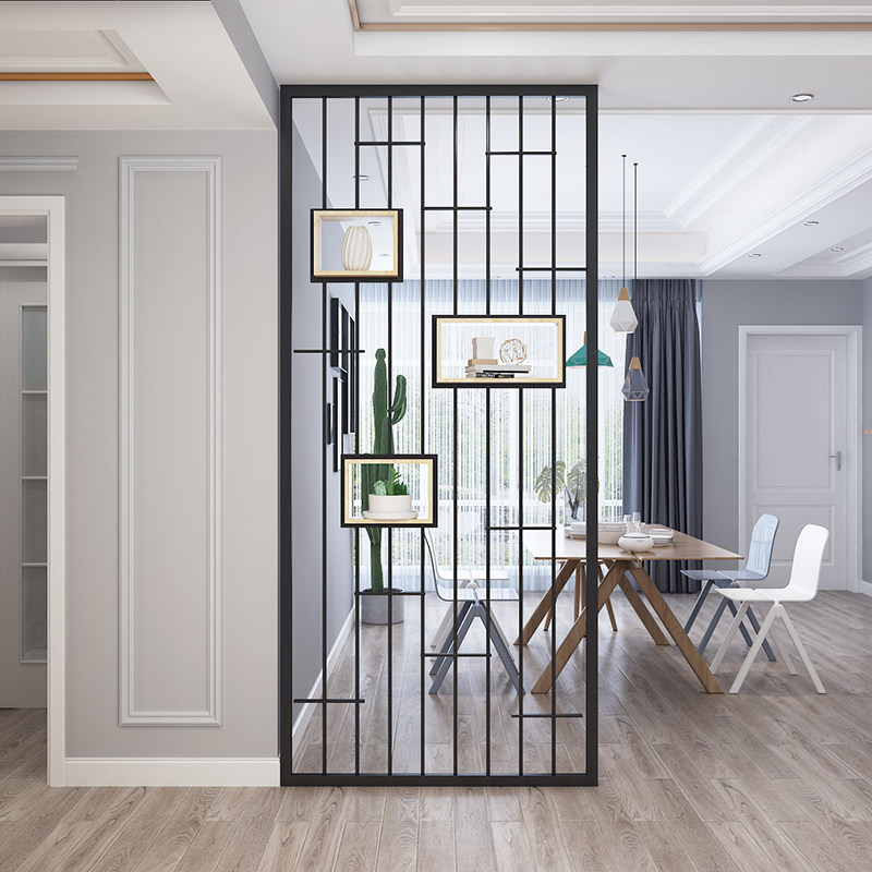 创意玄关隔断北欧风格入户客厅金属铁艺网红装饰轻奢简约现代屏风