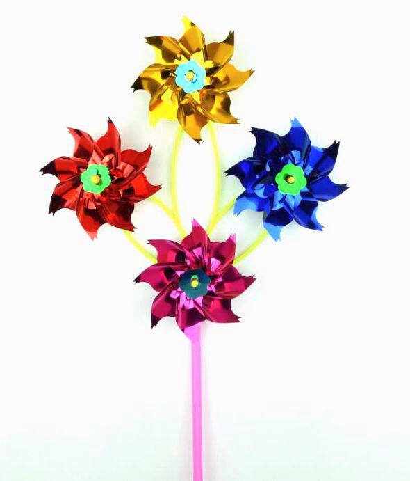 地摊广场热卖儿童玩具片花大风车四六叶风车风车