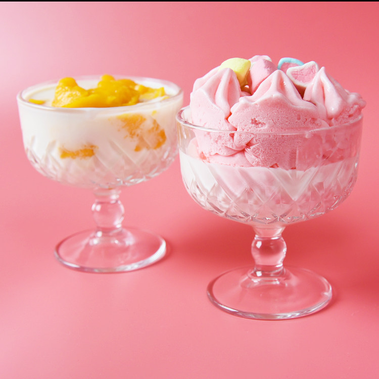 进口玻璃杯冰激凌雪糕沙拉水果糖水冷饮甜点高脚杯玻璃杯