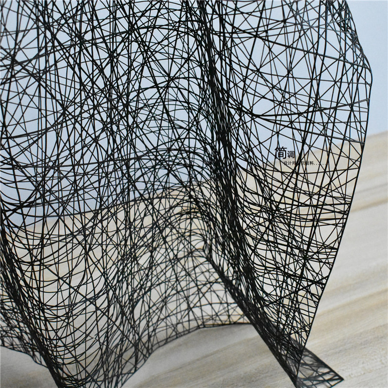 空间鸟巢仿金金属网假象三维立体皮面面料创意镂空海绵垫