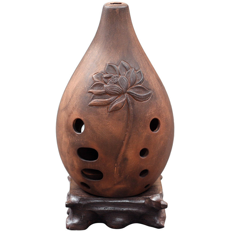 熏烧陶埙乐土调埙乐器吹奏古埙10孔满口演奏埙