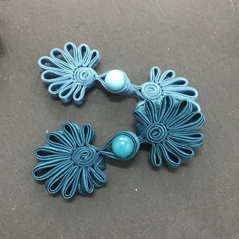玉石菊花盘扣 唐装旗袍汉服装饰扣 中式高档旗袍扣 菊花扣