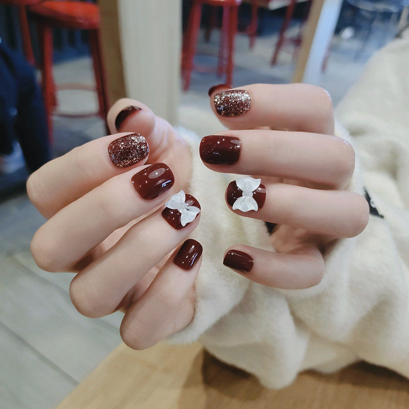 穿戴麻将美甲成品甲片指甲贴片反复拆卸可取美甲工具