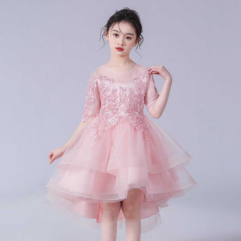 夏季女中大童礼服公主裙蓬蓬纱生日礼服花童婚纱小女孩钢琴演出服