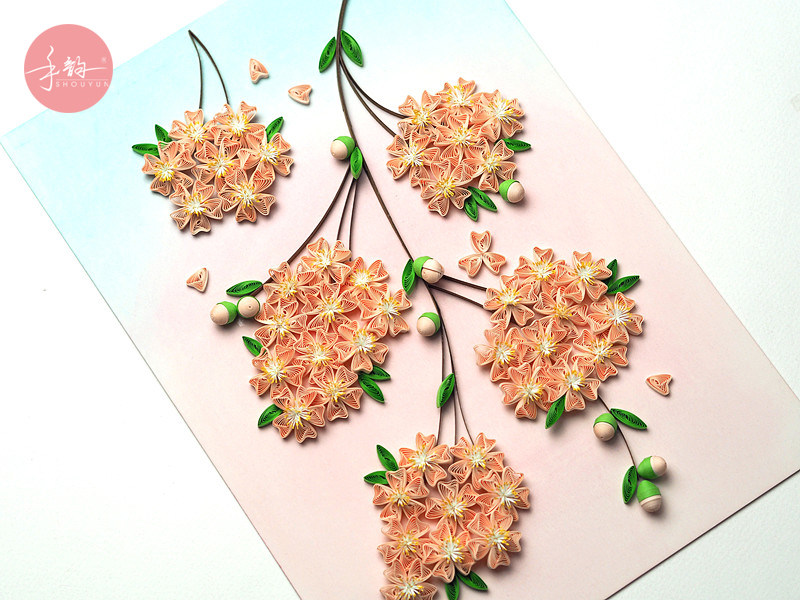 衍纸樱花手韵衍纸画材料手工折纸成人折纸
