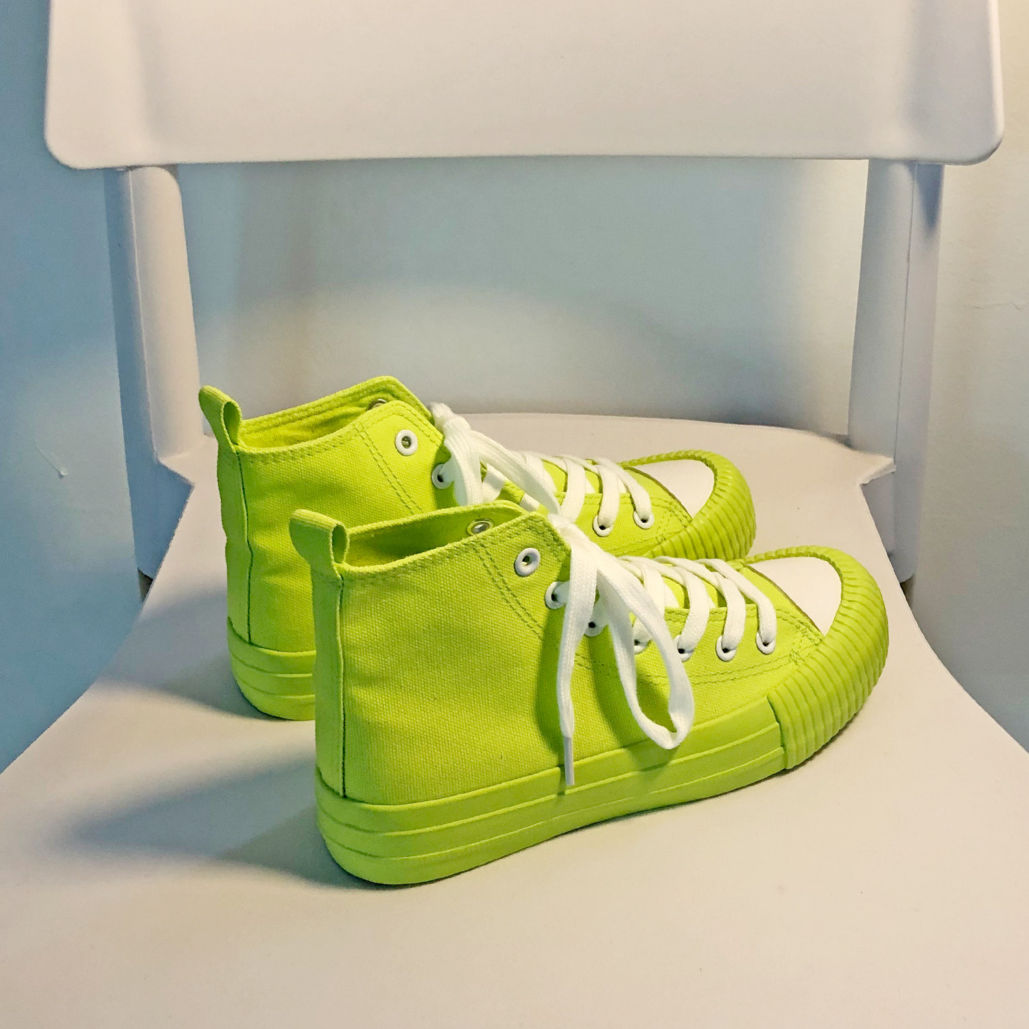 2020秋季新款高帮绿色布鞋ulzzang百搭帆布鞋