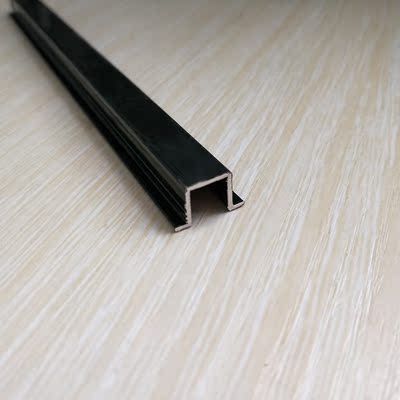 铝合金黑色烤漆外翻边u型槽10x8x1背景墙装饰条石膏板伸缩卡槽_双氙车