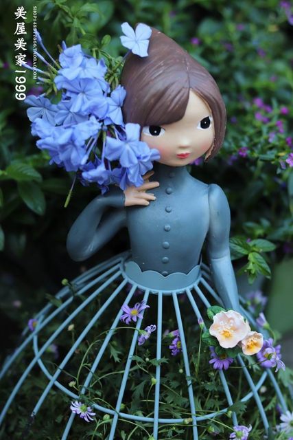 Free shipping special creative iron doll beautiful doll flower stand gardening grocery ornaments home decoration gifts Free shipping special creative iron doll beautiful doll flower stand gardening grocery ornaments home decoration gifts