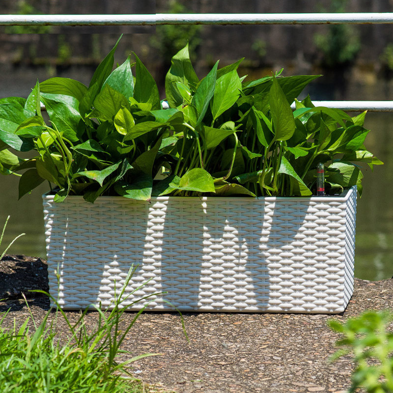 长方形花盆栏杆悬挂式阳台专用种植箱自吸水壁挂花盆