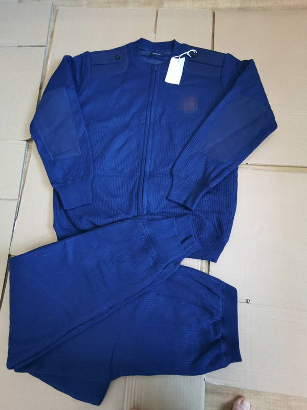 绒衣消防蓝色绒裤男士加厚毛线新式衣裤冬季工装制服