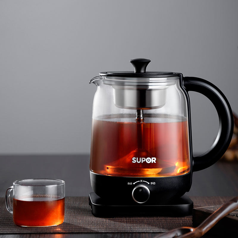 苏泊尔煮茶器家用多功能煮黑茶壶玻璃全自动养生壶蒸汽蒸茶泡茶壶
