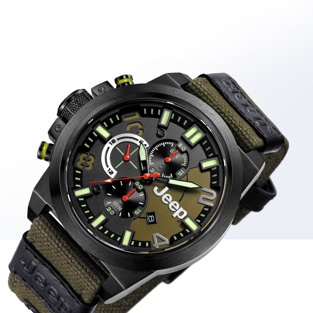 直营官方jeep吉普手表男士多功能运动户外防水欧美腕表