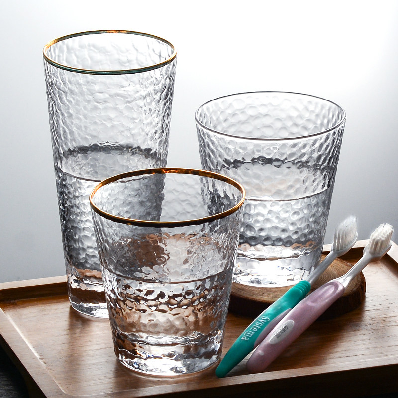 玻璃漱口杯子创意简约酒店客房刷牙牙刷家用洗漱杯