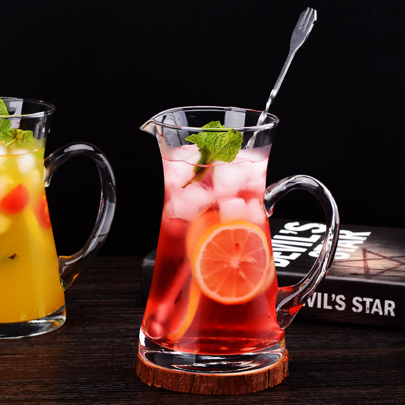 大号水果茶杯柠檬杯创意700毫升玻璃杯网红奶茶饮料杯果汁杯 扎壶