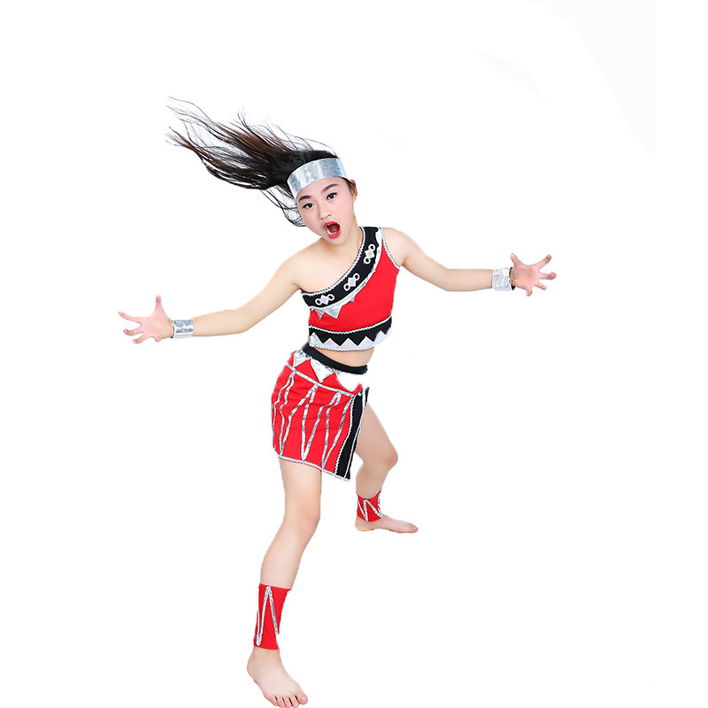 云南成人佤族女装甩发舞蹈服阿佤阿娃民族舞台服佤族壮族演出服装