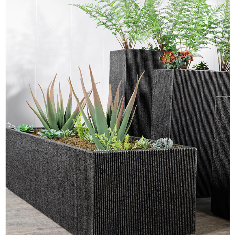 玻璃钢花盆长方形户外花箱组合大号庭院隔断长条花盆