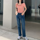 Net red Korean version of the contrast design sense of women's short-sleeved t-shirt women's summer 2020 new short top ins super hot trend Net red Korean version of the contrast design sense of women's short-sleeved t-shirt women's summer 2020 new short top ins super hot trend