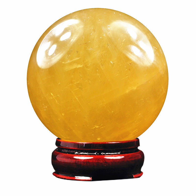 开光纯天然黄水晶球风水球转运球招财黄色水晶球摆件镇宅包邮特价