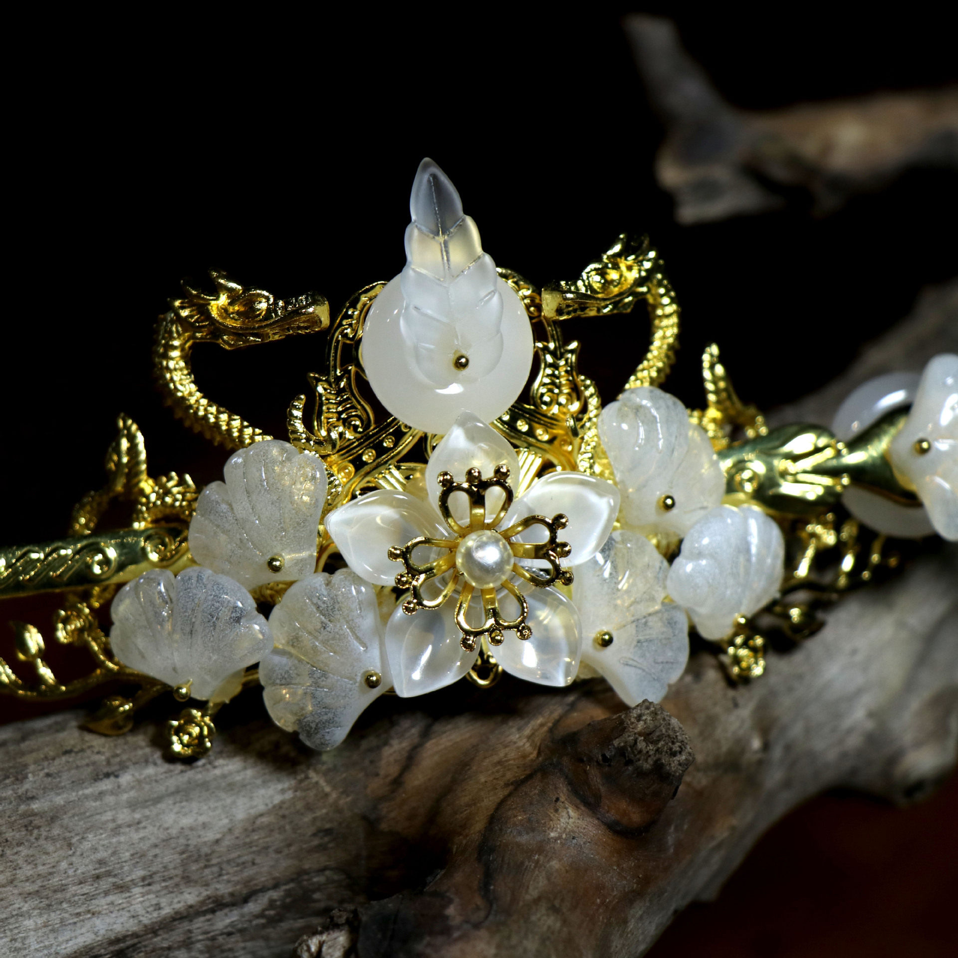 古风汉服旗袍配饰男女通用龙纹发冠发发簪古装发饰