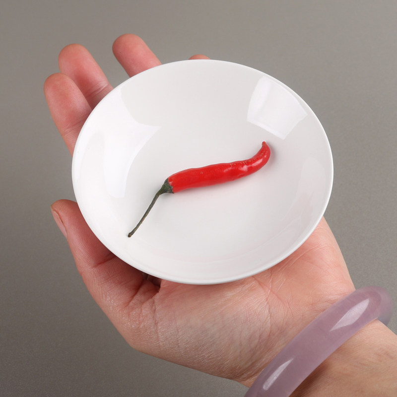 10个小味碟 家用4英寸陶瓷纯白小碟子饭馆酒店圆形酱醋调料汉碟子