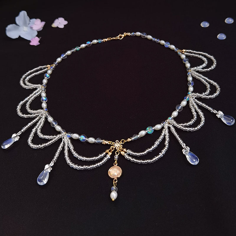 汉服复古中国国风配饰古装璎珞珍珠项链颈链发饰