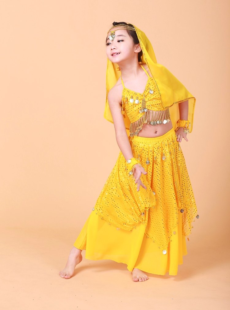 儿童印度舞头肚皮头饰女童舞蹈额饰新疆纱巾肚皮舞配饰