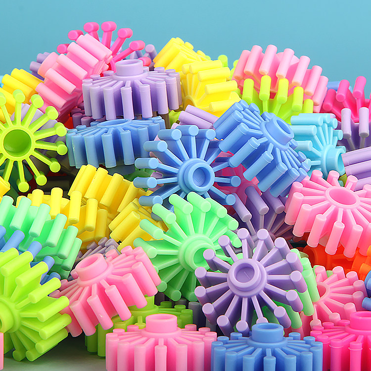 圆形齿轮积木拼插塑料男女女孩早教幼儿园益智建构