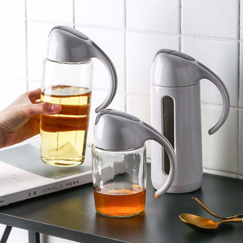 油瓶瓷彩美大容量玻璃油壶防漏油罐家用厨房调料油壶