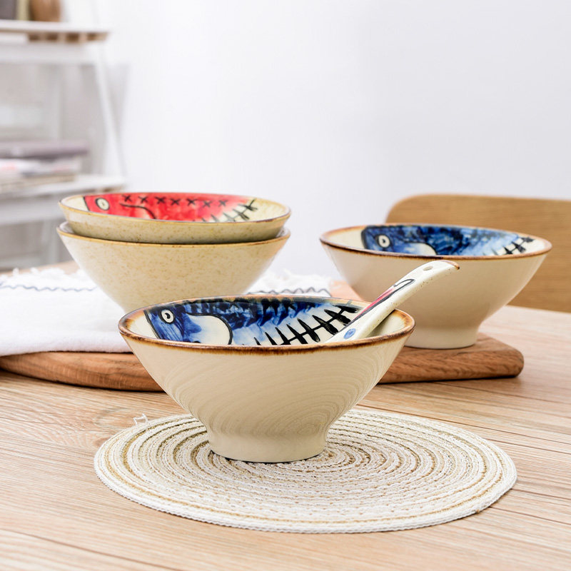 创意日式饭碗斗签米饭碗可爱个性手绘好物