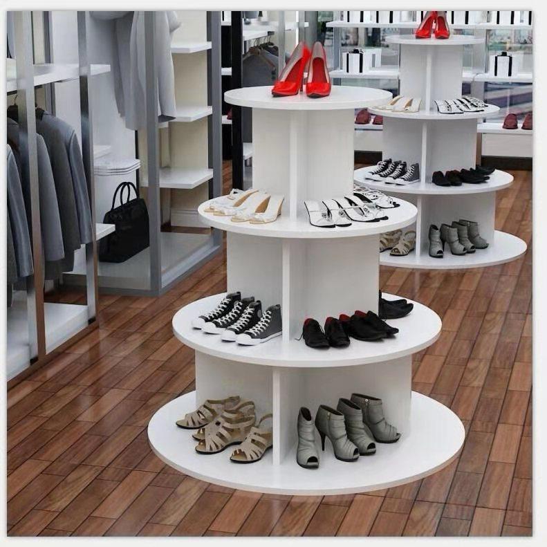 圆形中岛木质展柜化妆品母婴鞋架陈列柜包包展示柜商用展示柜