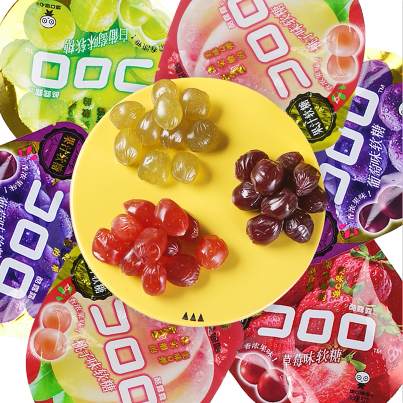 uha悠哈果汁软糖味觉糖酷露露橡皮糖水果零食传统糖果