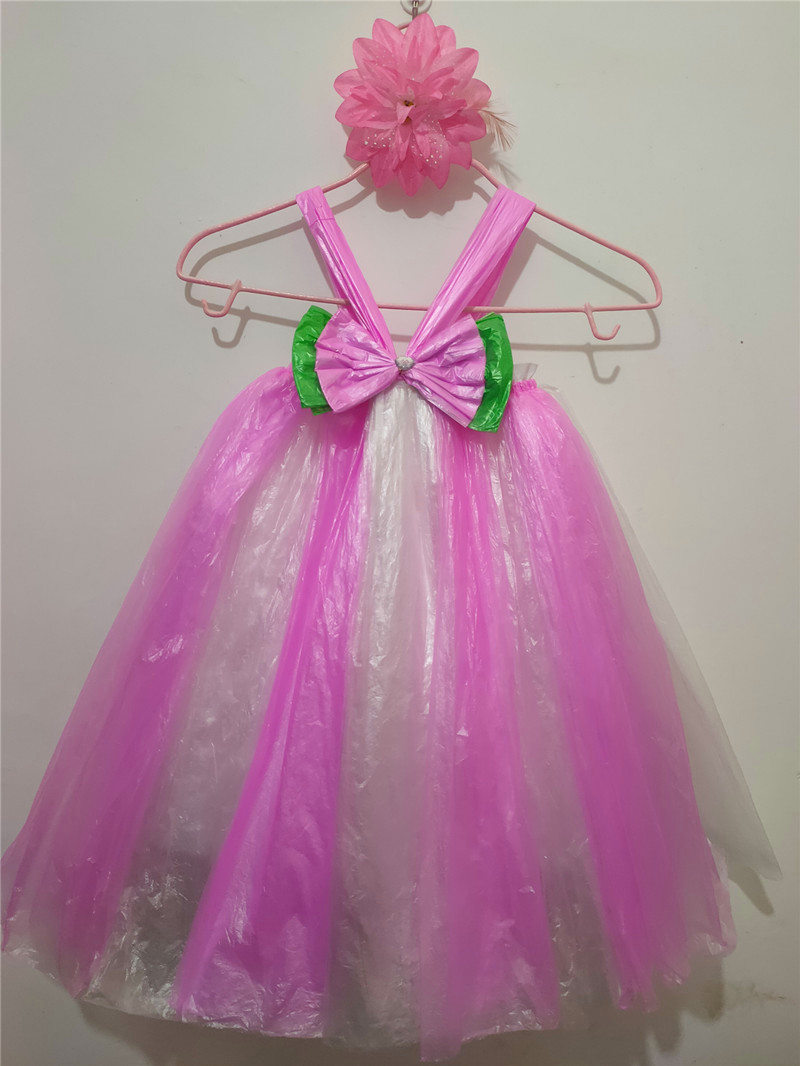 儿童手工衣服亲子装diy材料自制制作环保走秀儿童演出服