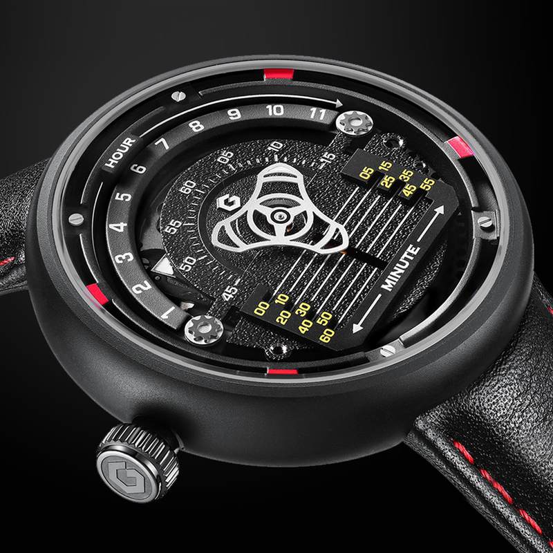 ANGLES中国独立制表小众另类创意垂直方式显示分自动机械表蓝宝石