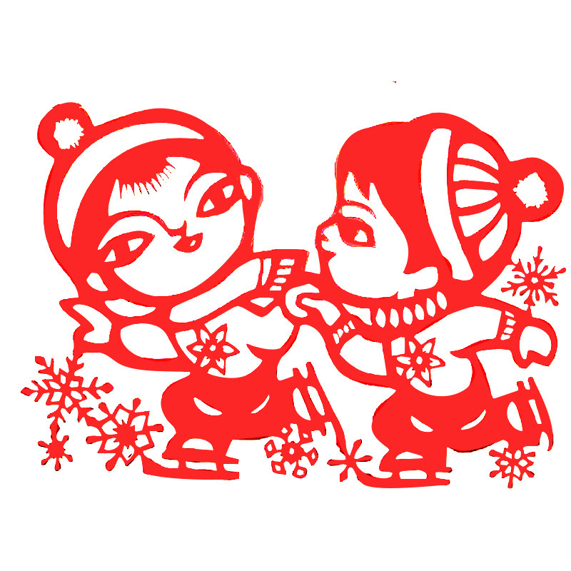 虎年年北京运动会剪纸窗花儿童刻纸中国国风春节剪纸