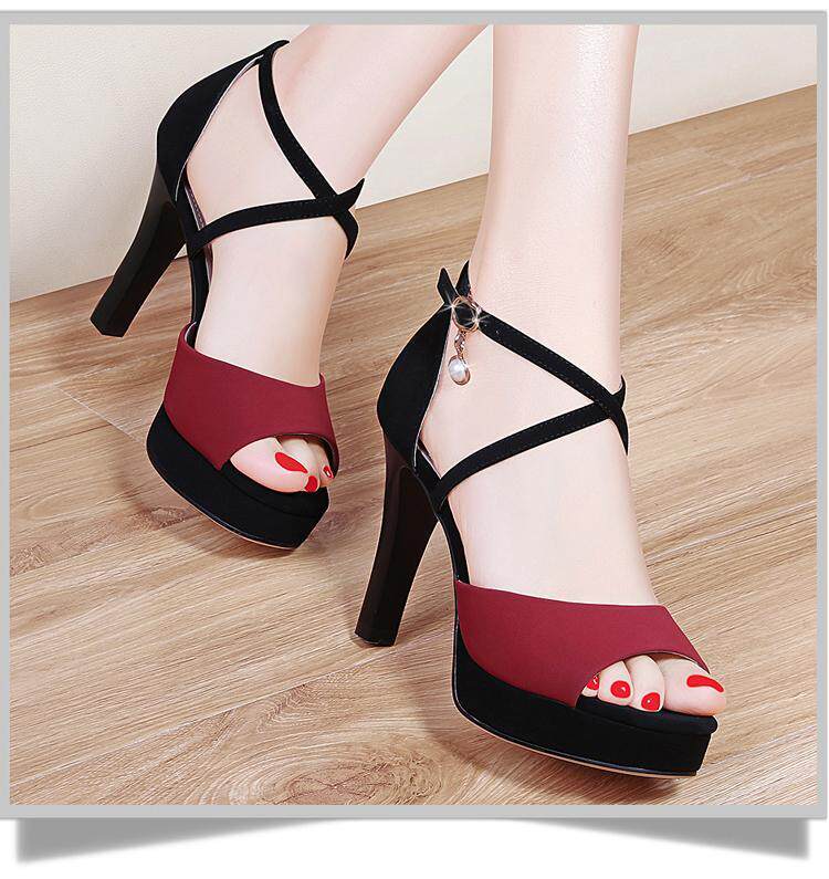 鱼嘴凉鞋夏季2020大东新款韩版百搭性感高跟鞋时装凉鞋