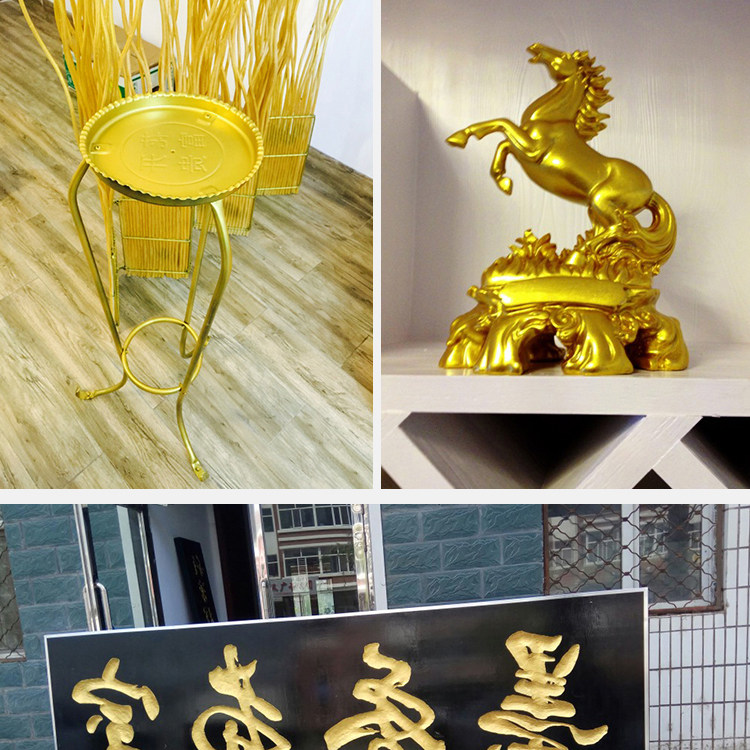 黄金色佛像家具光漆漆闪金粉描字墓碑烫金水性艺术漆