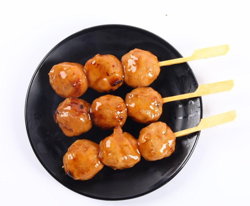 鲁丰烧鸡丸串5串碳烤鸡肉脆骨丸子子串便利店鸡肉丸