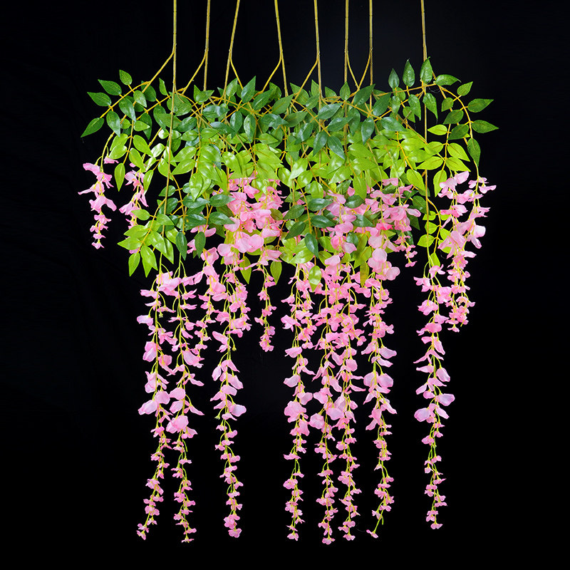 仿真玫瑰花藤假花藤条空调管道遮挡客厅吊顶装饰塑料藤蔓缠绕植物